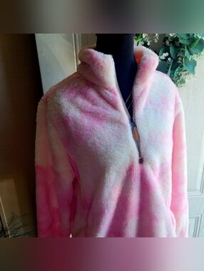 The Pulse BoutiQue Cozy Pink Plush Half-Zip Jacket